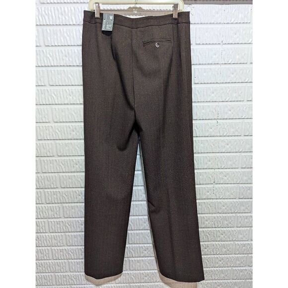 Chico's Women's Brown Metallic Thread Striped Pattern Trouser Pants Size 0.5 Tal - Picture 3 of 9